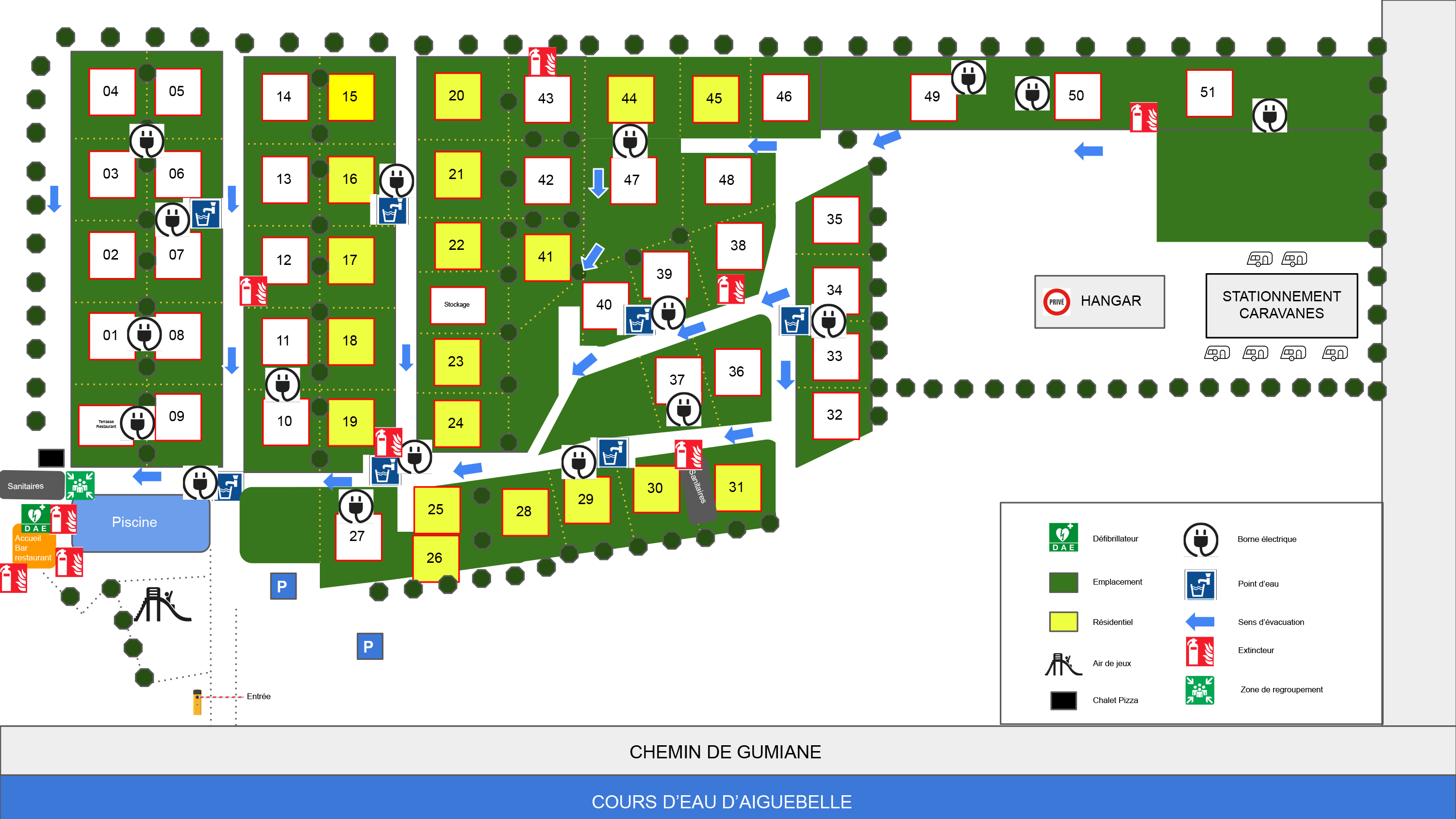 Plan du camping le moulin